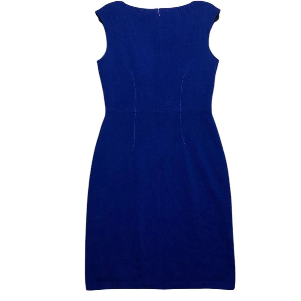 St. John Blue Sheath Dress Crew Neck Midi - Picture 2 of 9